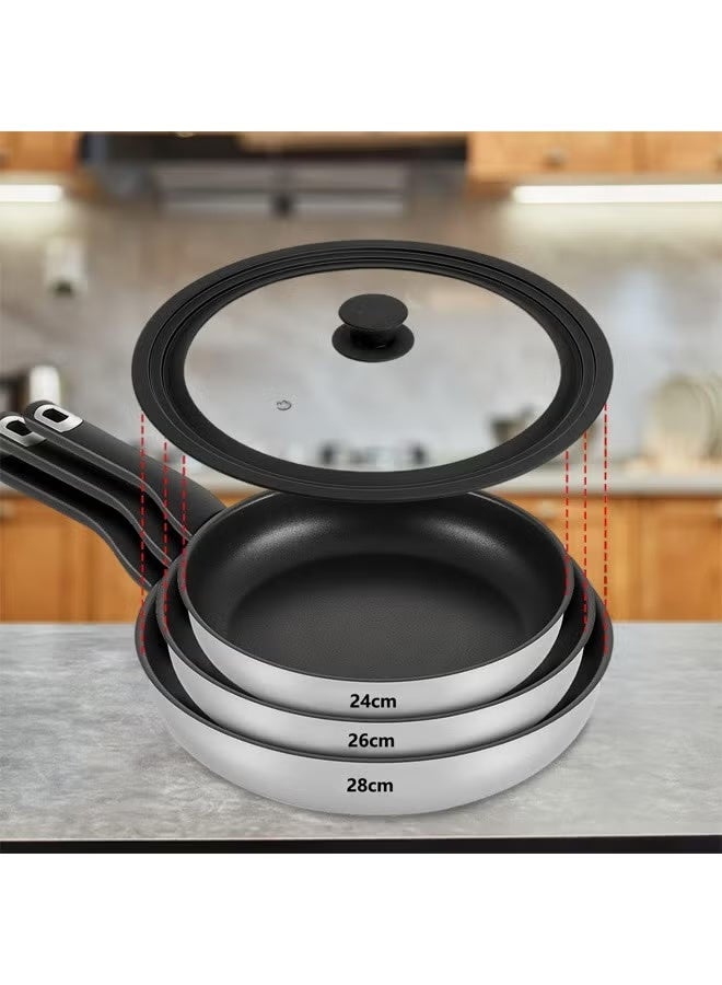 غطاء زجاجي قدور سيليكون متعدد المقاسات مزود بفتحات بخار للأواني 16 | 18| 20 | 22 | 24 | 26 سم - Image 4