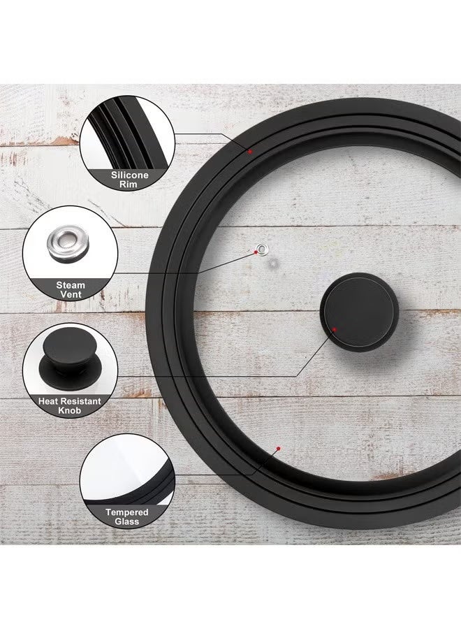 غطاء زجاجي قدور سيليكون متعدد المقاسات مزود بفتحات بخار للأواني 16 | 18| 20 | 22 | 24 | 26 سم - Image 5