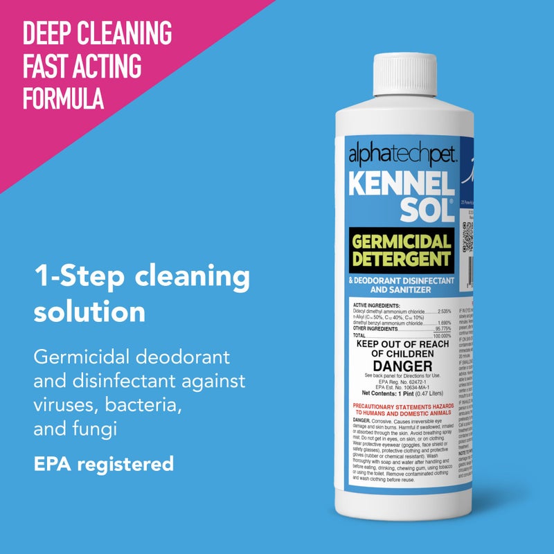 ATP KennelSol 1-Step Kennel Cleaner - 1 Pint Liquid Disinfectant, Effective Against Bacteria and Viruses, Deodorizer Wintergreen Scent by Alpha Tech Pet - Image 3