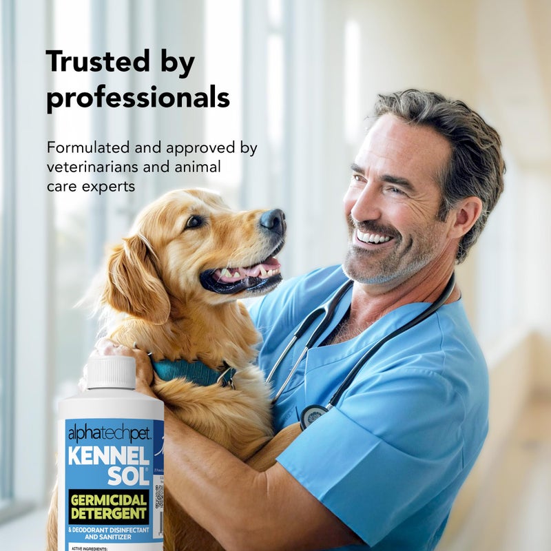 ATP KennelSol 1-Step Kennel Cleaner - 1 Pint Liquid Disinfectant, Effective Against Bacteria and Viruses, Deodorizer Wintergreen Scent by Alpha Tech Pet - Image 4