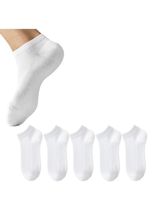 5 أزواج من جوارب الكاحل القطنية الشبكية المسامية للرجال - Image 1