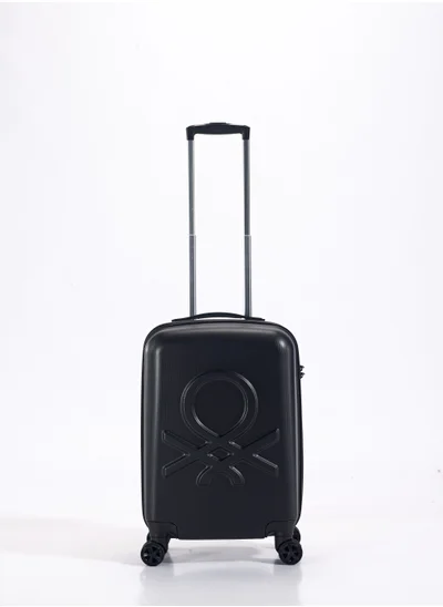 UNITED COLORS OF BENETTON BNTA-202 20 Inch- Cabin Luggage with TSA Lock| Material- Acrylonitrile Butadiene Styrene| Adjustable Trolley Handle | Smooth Dual Wheels 360degree rotate| Black