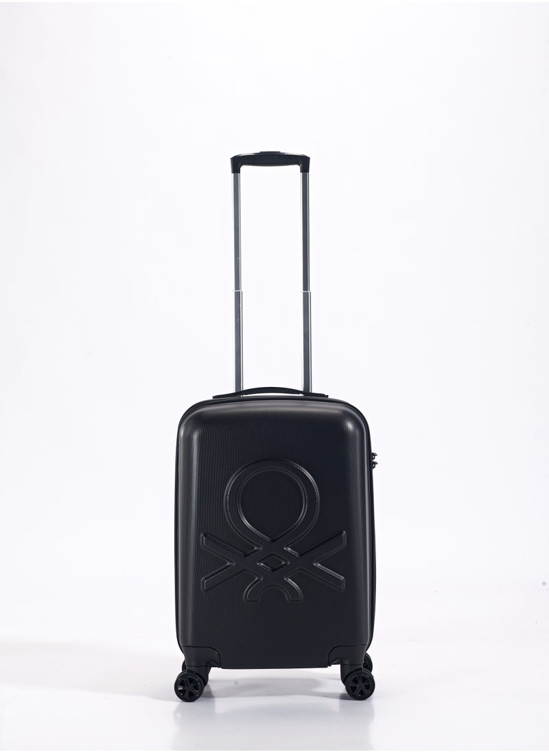 UNITED COLORS OF BENETTON - BNTA-202 20 Inch- Cabin Luggage with TSA Lock| Material- Acrylonitrile Butadiene Styrene| Adjustable Trolley Handle | Smooth Dual Wheels 360degree rotate| Black - Image 1