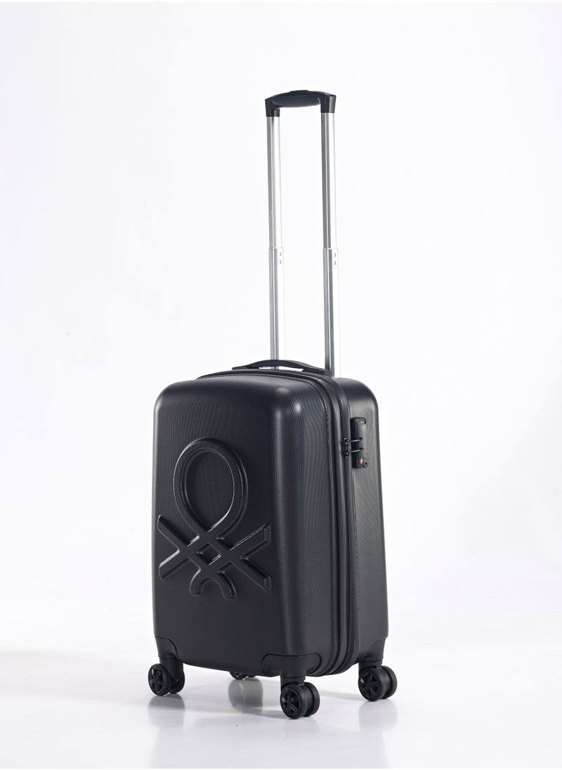 UNITED COLORS OF BENETTON - BNTA-202 20 Inch- Cabin Luggage with TSA Lock| Material- Acrylonitrile Butadiene Styrene| Adjustable Trolley Handle | Smooth Dual Wheels 360degree rotate| Black - Image 1