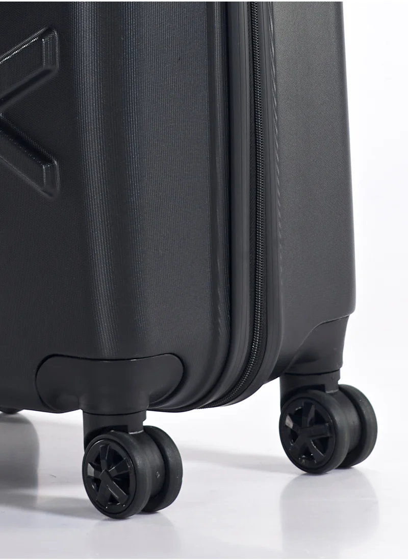 UNITED COLORS OF BENETTON BNTA-202 20 Inch- Cabin Luggage with TSA Lock| Material- Acrylonitrile Butadiene Styrene| Adjustable Trolley Handle | Smooth Dual Wheels 360degree rotate| Black
