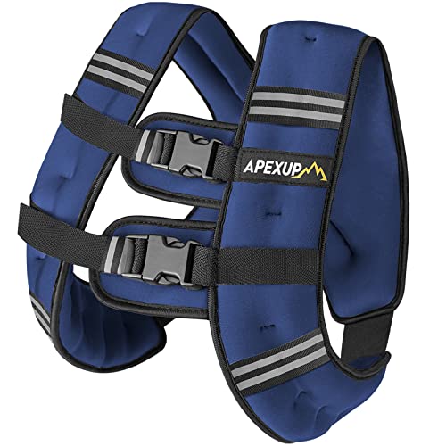 APEXUP 20lbs Weighted Vest Men Women, Weight Vest for Women Workout Equipment for Strength Training Running (Blue) - Image 1