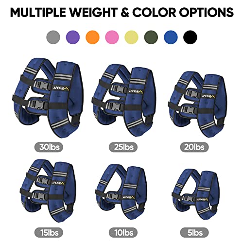 APEXUP 20lbs Weighted Vest Men Women, Weight Vest for Women Workout Equipment for Strength Training Running (Blue) - Image 3