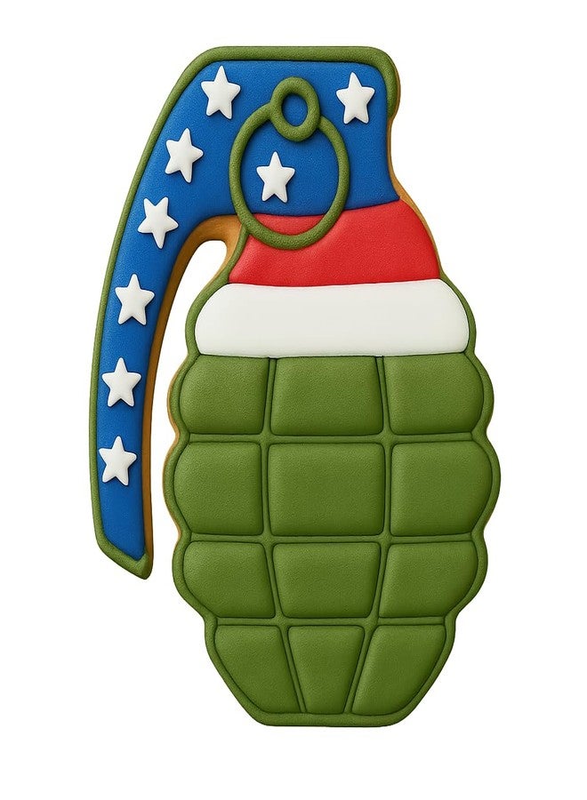 Mighty Gadget Hand Grenade Cookie Cutter - 3.5x2.68", Combat & Army Inspired Cookie Mold for Patriotic Occasions (Random Color) - Image 3