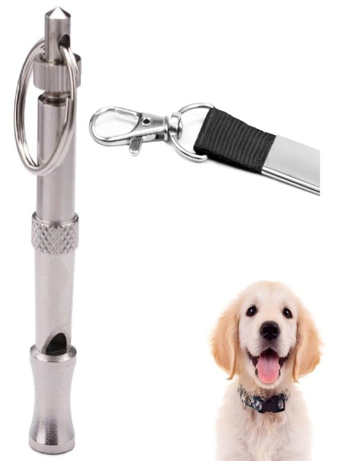 Pluzmecalm Silver Adjustable Ultrasonic Dog Whistle,Portable Whistle Pet Whistle Supersonic Whistle Dog Whistles for Pet Training，Training and Behavior Aids，Dog Whistles - Image 1