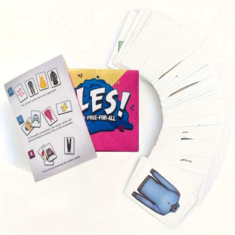 Fast Paced Clothing Layering Card Game Stylish Party Board Game For 2 To 8 Players Portable Travel Game With Color Coded Outfits For Family Valentine Carnival Mardi Gras Easter Wedding - Image 1