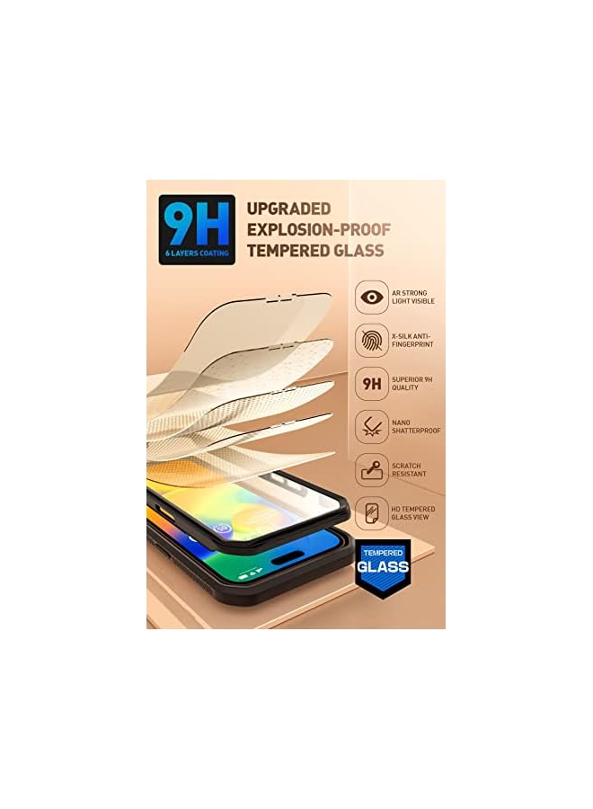 SupCase Unicorn Beetle Pro Case for iPhone 14 Pro Max 6.7", Built-in [Tempered Glass Screen Protector] Heavy Duty Rugged Case with Kickstand & Belt-Clip (Black) - Image 3