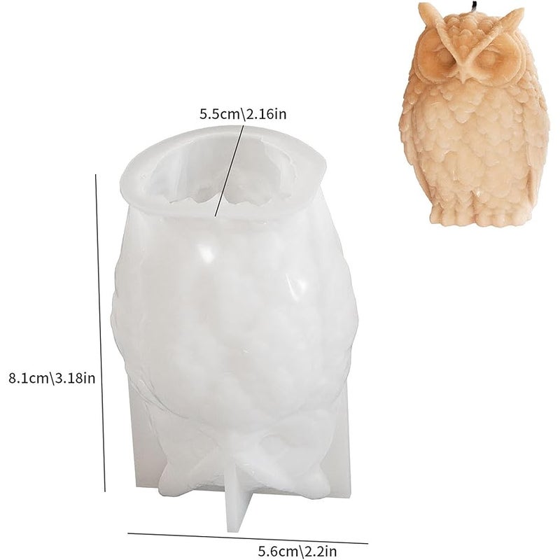 ESEENS Owl Mold Owl Candle Mold Animal Candle Mold Resin Casting Mold Resin Making Molds Silicone Mold for Candle Home Decorate Mold 3D Animal Mold Candle Making Mold - Image 3