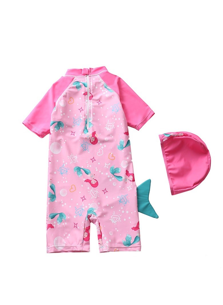 Y&D 2 piece children's swimsuit girl baby one piece surfing suit baby swimming pool girl swimsuit 80-90 cm  - Image 2