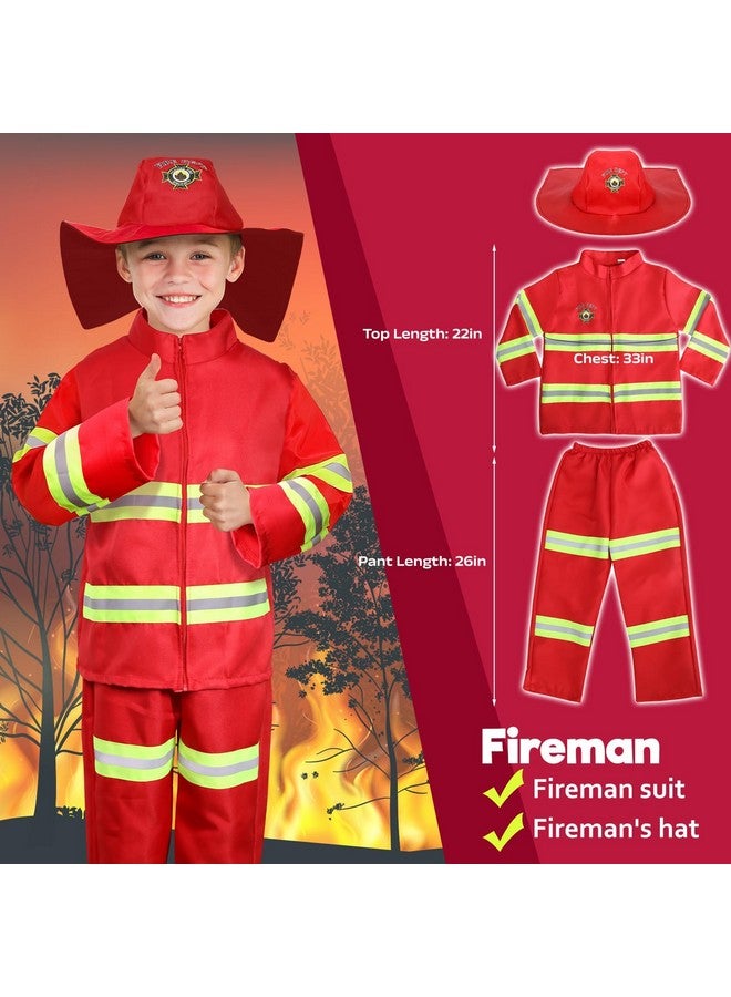 Loyo Kids Role Play Dress Up Clothes For 3-8 Years Old Play, 4 Sets Astronaut/Doctor/Fireman/Construction Costume For Kids And Toddlers Boys Halloween Costumes - Image 3