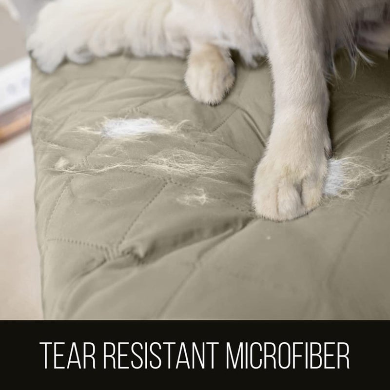 Sofa Shield Sofa Shield Recliner Slip Cover with Patented Strap  Cushion Protector  Reversible Stain and Dog Tear Resistant Slipcover  Quilted Microfiber 25  Seat  Washable Covers for Dogs Pets Kids  Light Taupe - Image 3