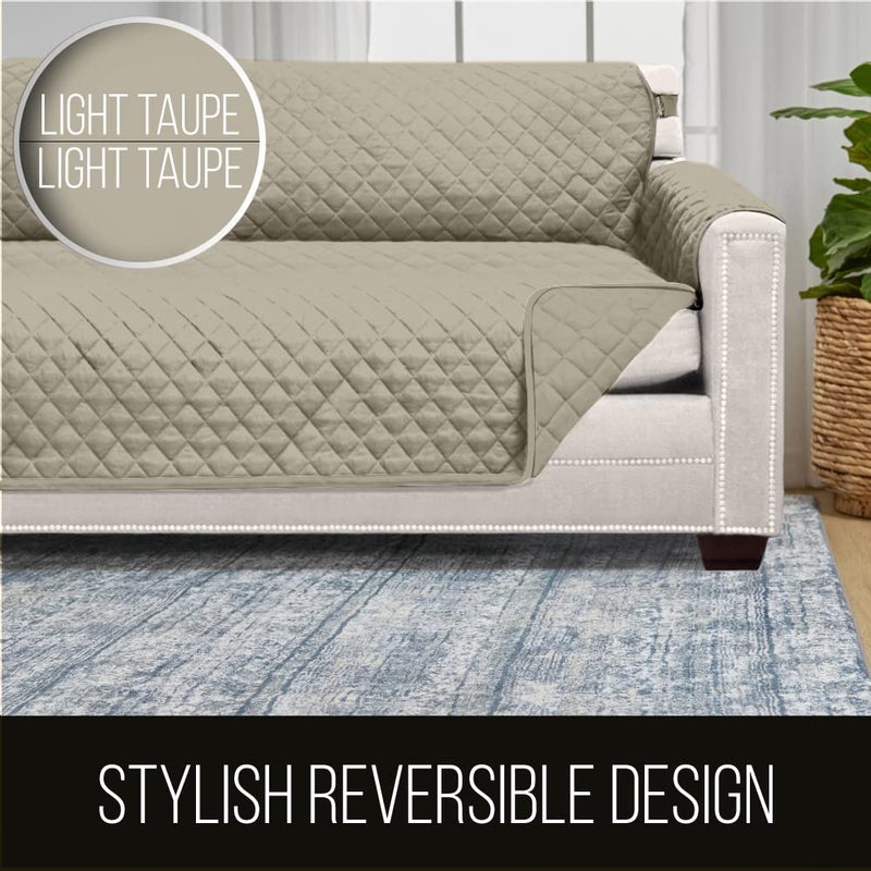 Sofa Shield Sofa Shield Recliner Slip Cover with Patented Strap  Cushion Protector  Reversible Stain and Dog Tear Resistant Slipcover  Quilted Microfiber 25  Seat  Washable Covers for Dogs Pets Kids  Light Taupe - Image 5