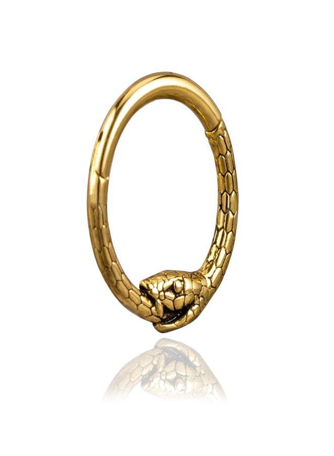 ZMANYIJEW 16G Minimalist Lines Septum Rings Stacked Gold Septum Ring Septums Clicker Nose Ring Piercing for Women Men, 1, Stainless Steel, no gemstone - Image 1