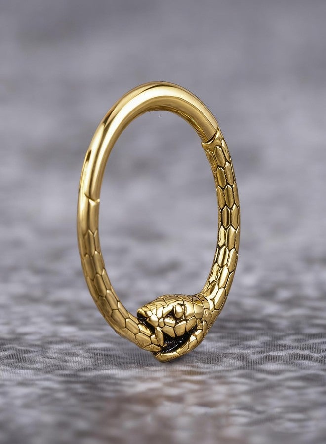 ZMANYIJEW 16G Minimalist Lines Septum Rings Stacked Gold Septum Ring Septums Clicker Nose Ring Piercing for Women Men, 1, Stainless Steel, no gemstone - Image 5