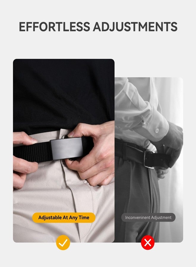 CHAOREN Nylon Ratchet Belts for Men - Adjustable Web Belt - Automatic Slide Buckle for Casual Golf Work - Image 3