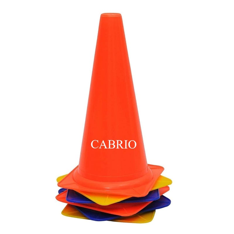 CABRIO 6 inch Plastic Cone Marker Set for Field Marking Equipment Football Training Saucer Cone Cricket Training Agility Cones (6) - Image 1