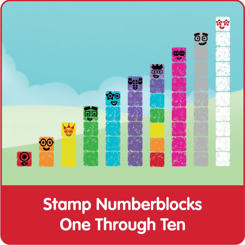 hand2mind Numberblocks Stampoline Park Stamp Activity Set, 20 Stamps, 12 Washable Ink Pads, Number Toys, Kids Arts & Crafts, Preschool Math Toys, Toddler Learning Activities, Birthday Gifts for Kids - Image 2