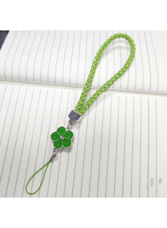 NIBEMINENT Phone Charm/ Chain Strap for Women Girls, Woven Rope Leather Cell Phone Case Lanyard Wrist Strap，A050/Green