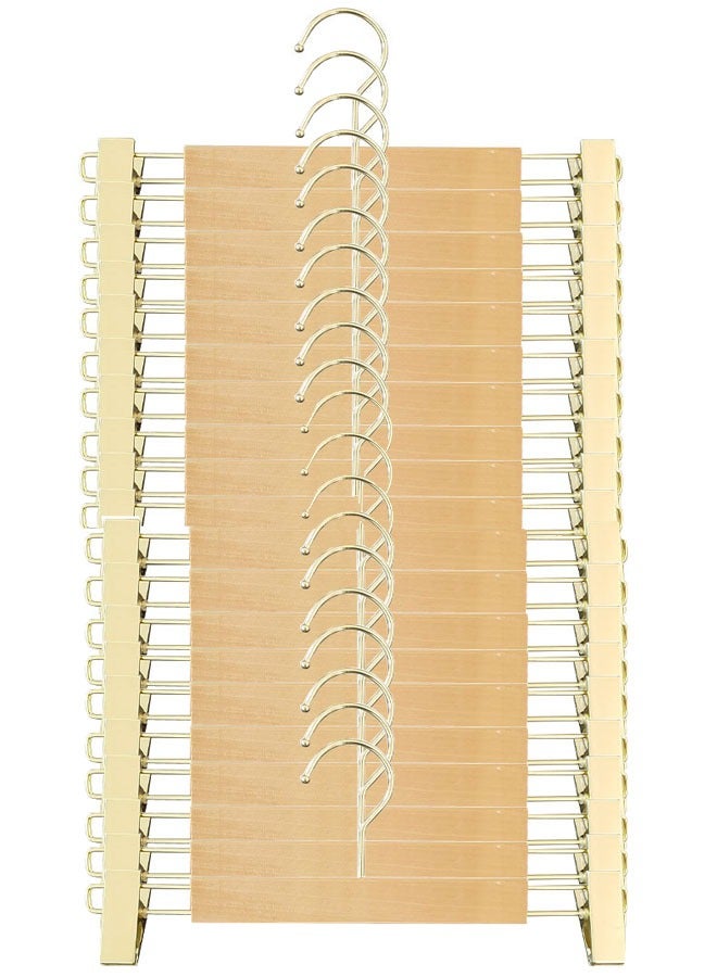 KLNAMAEAAN Pack of 20 Multi-Function Belt Clip Solid Wood Imitation Gold Hook Hanger  - Image 1