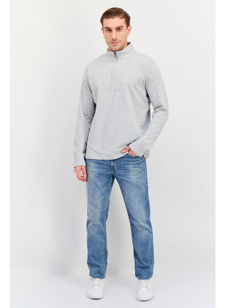 Men Mock Neck Solid Long Sleeves Sweatshirt, Grey - pzsku/Z515CCDFBBFB2DE50B8D2Z/45/_/1737642068/cce7d39a-6b92-4d21-93d3-f2a818b655f1