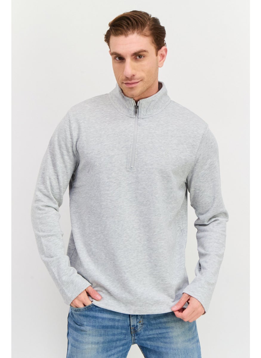 Men Mock Neck Solid Long Sleeves Sweatshirt, Grey - pzsku/Z515CCDFBBFB2DE50B8D2Z/45/_/1737642118/ad8b86ce-9581-4734-88fd-1adcc90736b5