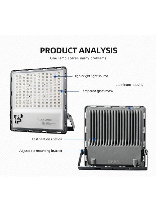 melfi Outdoor Super Bright Waterproof LED Flood Light – Durable, Energy-Efficient, & Weatherproof for Basketball Court, Stadium, Playground, Gardens, Yards, and Exteriors (DAYLIGHT, 200W) - Image 3