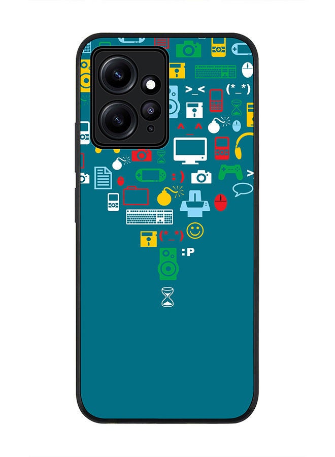 Stylizedd Rugged Black edge case for Redmi Note 12 4G Slim fit Soft Case Flexible Rubber Edges Anti Drop TPU Gel Thin Cover - Convergence (Green) - Image 1