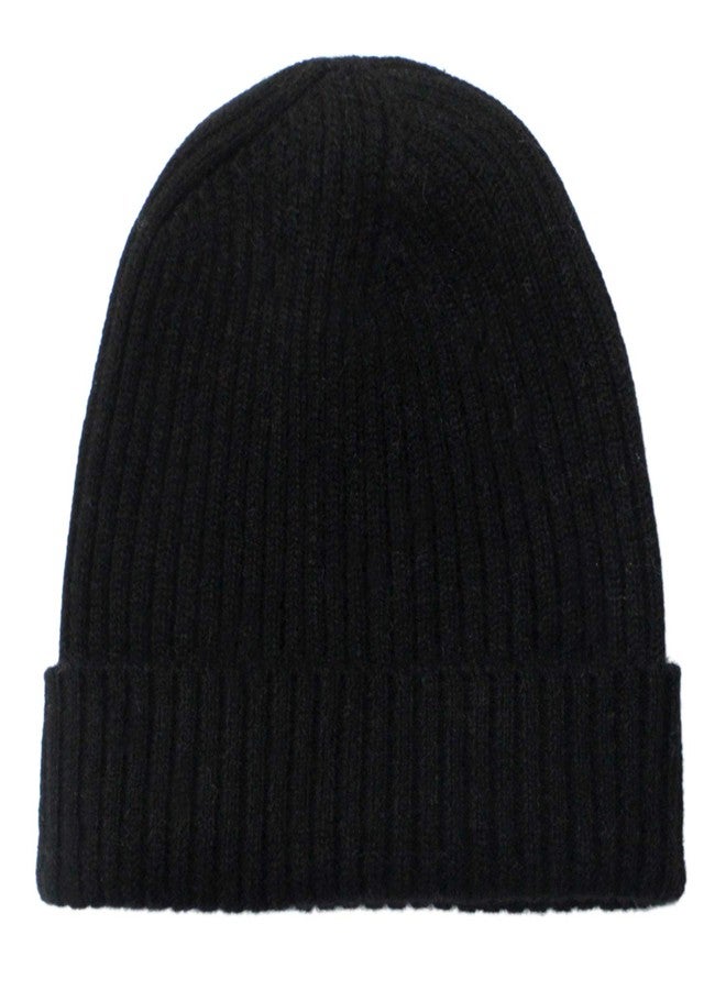 WaySoft Pure 100% Cashmere Beanie for Men, Warm Soft Mens Cashmere Hat in a Gift Box Black - Image 1