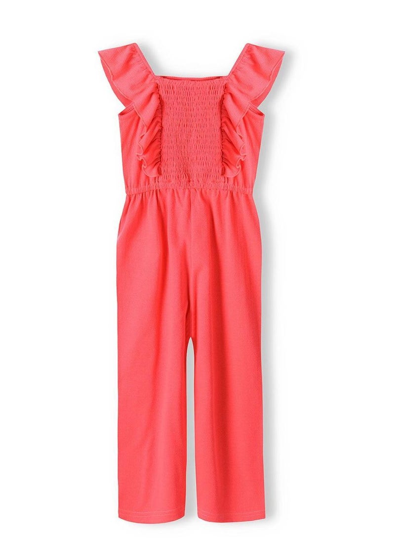 MINOTI Girls Ruffle Strap Jumpsuit with Elastic Waist One Piece  - Image 3
