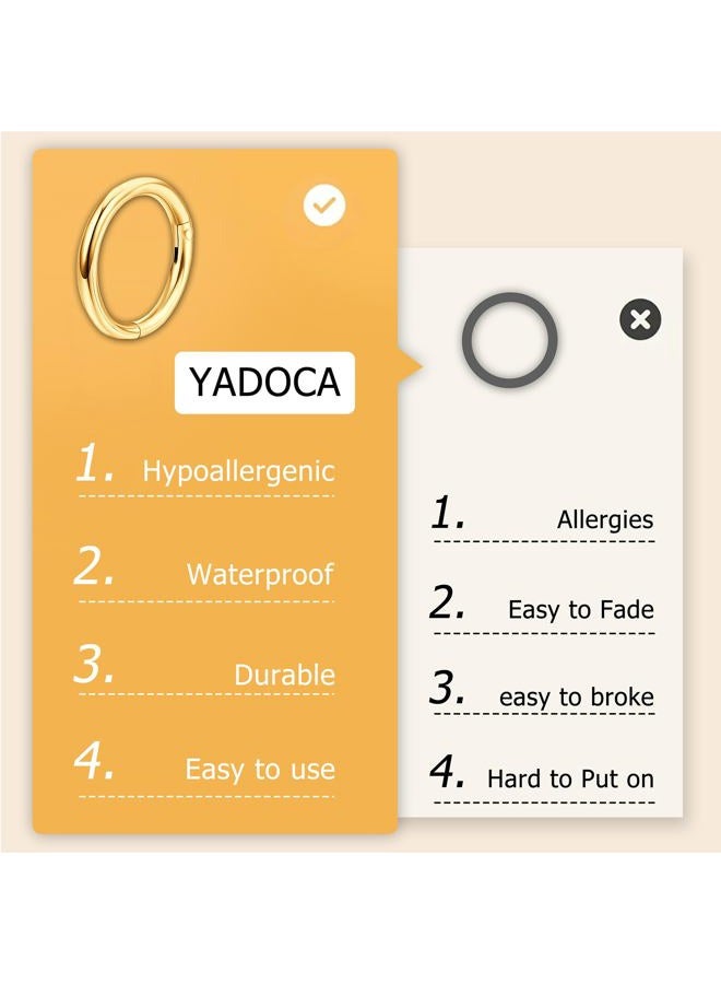 Yadoca Septum Nose Rings for Women Men - Gold Septum Rings 16G 18G Nose Ring Hoops Hypoallergic Surgical Steel Cartilage Earrings Helix Lip Conch Tragus Daith Piercing Jewelry Tone 8mm 10mm, 16G(1.2MM - Image 5
