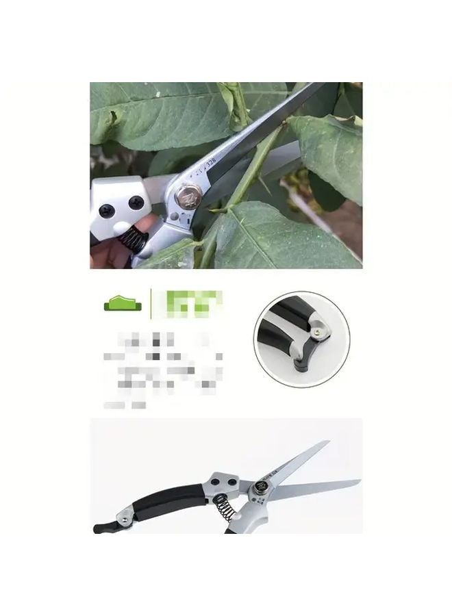 Silvery Extended Blade Pruning Shears For Harvesting Fruits Thinning Branches Flower Pruning - Image 3