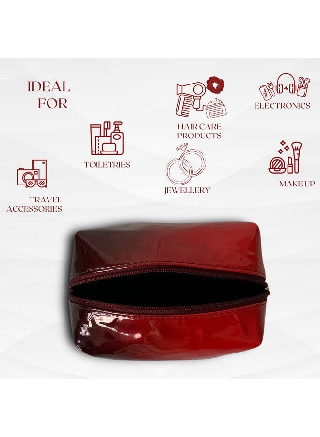 Strutt Toiletry Bag for Women, Makeup Pouch, Waterproof Cosmetic Case, Makeup Pouch Bag, Travel Organizer Kit (Red) - Image 4