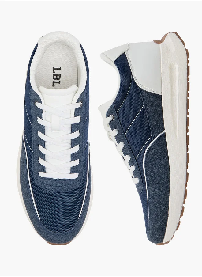 ال بي ال من شو اكسبرس Men's Panelled Sneakers with Lace-Up Closure