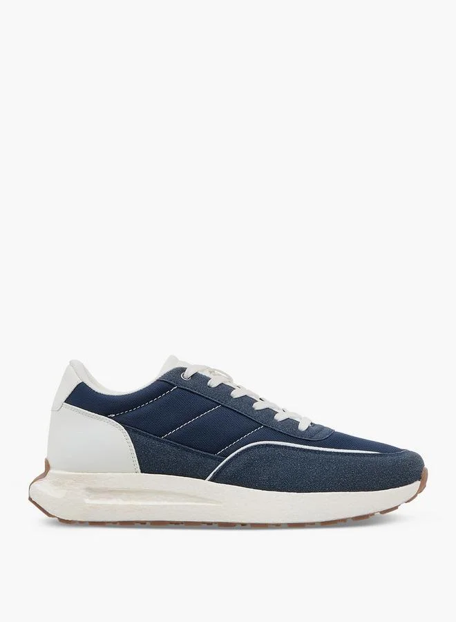 LBL by Shoexpress NAVY Men's Panelled Sneakers with Lace-Up Closure for Men | Best Price UAE