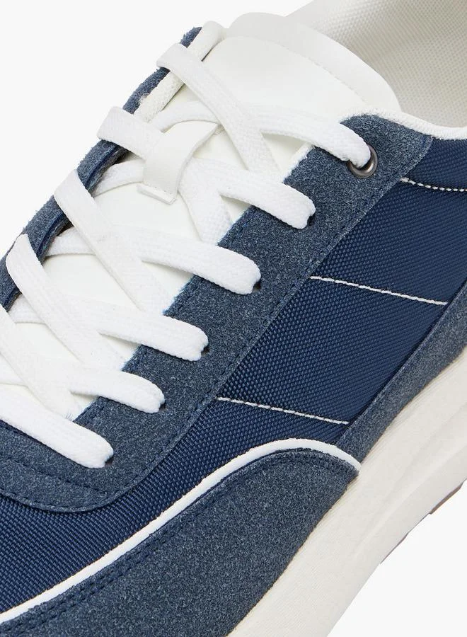 LBL by Shoexpress NAVY Men's Panelled Sneakers with Lace-Up Closure for Men | Best Price UAE