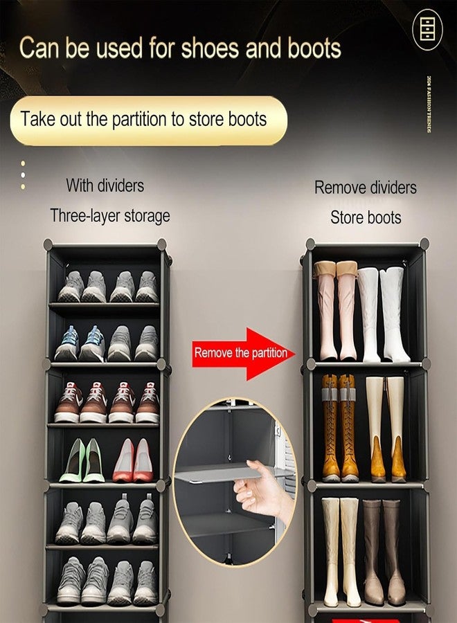 Owme 12 Tier Shoe Rack with Shelf, Folding Shoe Rack for Bedroom, Living Room,Entryway,Footwear Stand for Home, Organizer, ShoeRack Plastic | Hallway Shoes Rack | Shoe Organizer - Grey - Image 5
