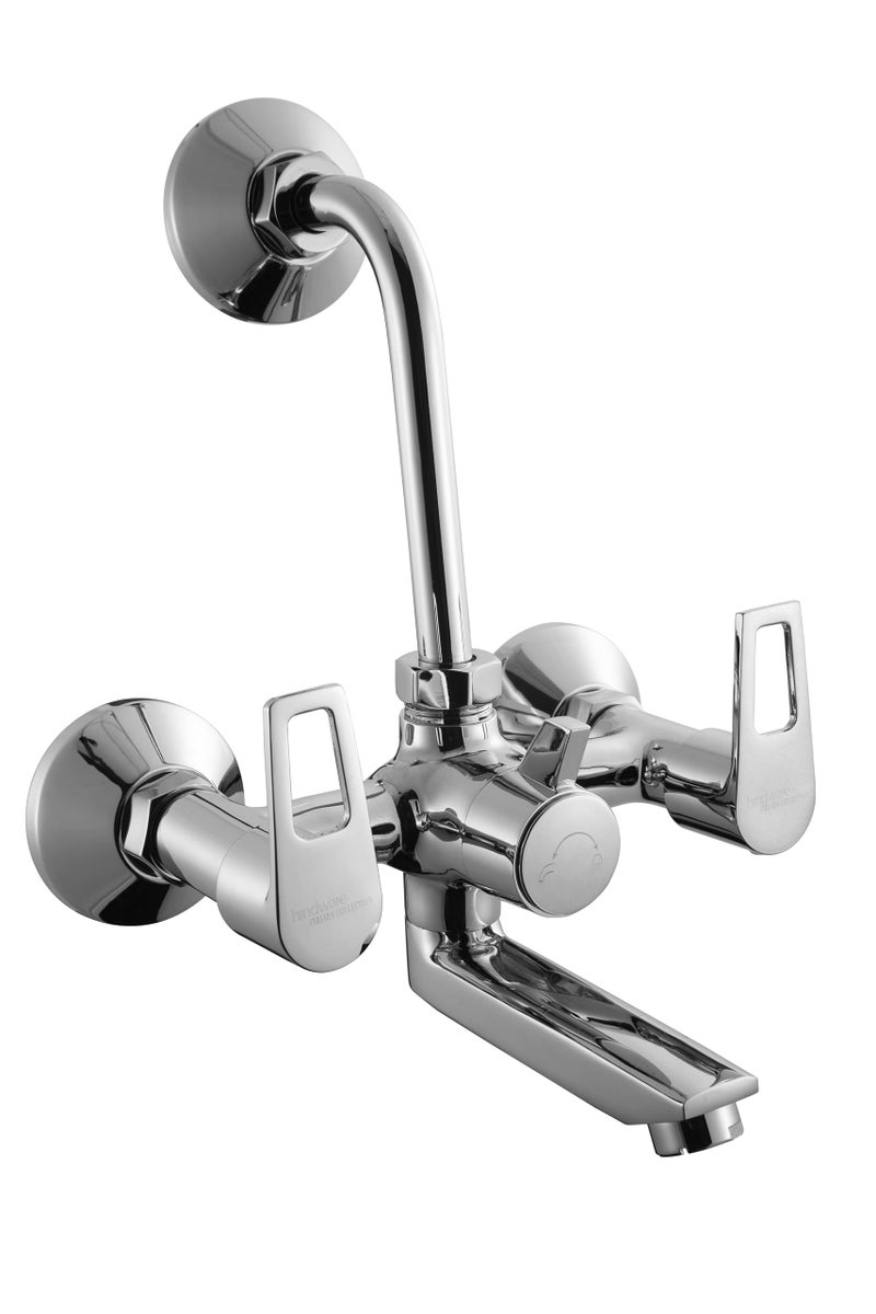Hindware Italian Collection Aspiro Range F570020CP Wall Mixer with L-bend | Provision for Overhead Shower | Made of Brass | Mirror-Like Finish - Image 1