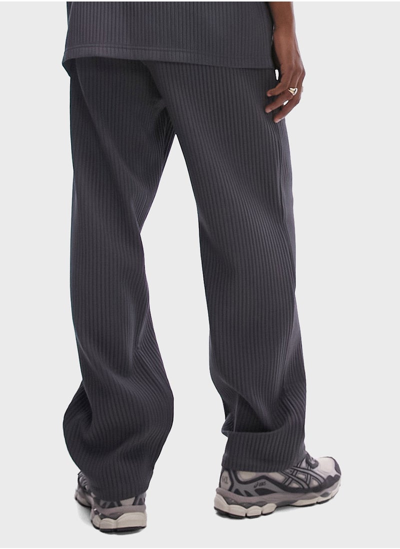 TOPMAN Wide Leg Plisse Carpenter Pants  - Image 2