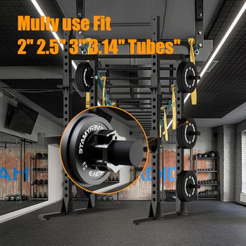 EVERYMATE Weight Plate Holder: Power Rack Attachments Weight Plate Holder Storage for 2 inch Olympic Plates, 2x2 3x3 2x3 Power Cage Accessories for 5/8 inch holes (4 Pack) - Image 4