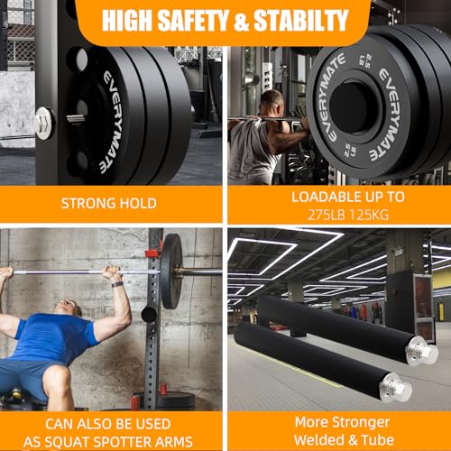 EVERYMATE Weight Plate Holder: Power Rack Attachments Weight Plate Holder Storage for 2 inch Olympic Plates, 2x2 3x3 2x3 Power Cage Accessories for 5/8 inch holes (4 Pack) - Image 5