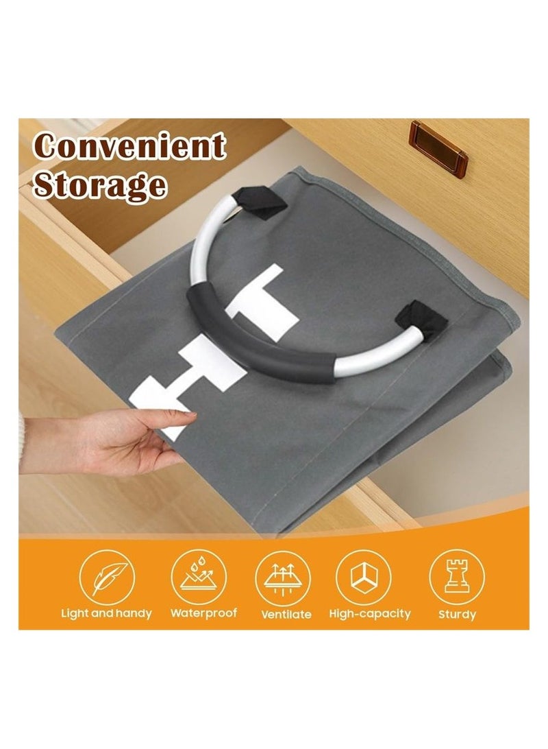 أوكسفورد حقيبة غسيل قابلة للطي من قماش أوكسفورد – سعة كبيرة مع 3 أقسام للتخزين - Image 4