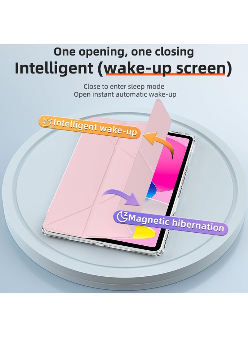 روك بو حالة لـ iPad 10.2 بوصة (الجيل التاسع / الثامن / السابع ، 2021/2020/2019) مع حامل قلم رصاص ، وضوح شفاف خلف قشرة على شكل Y ثلاثي غطاء الوقوف حالة لـ iPad 10.2 بوصة 9/8/7 إيقاظ / نوم تلقائي - Image 3