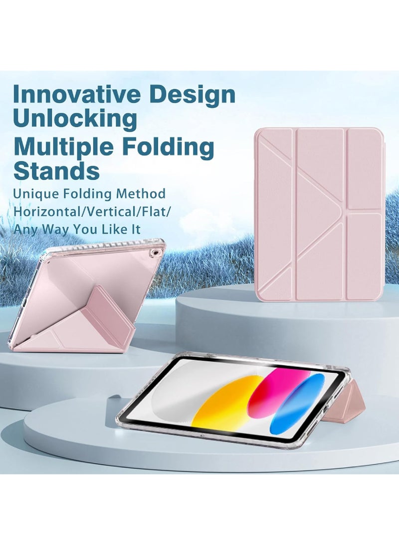 روك بو حالة لـ iPad 10.2 بوصة (الجيل التاسع / الثامن / السابع ، 2021/2020/2019) مع حامل قلم رصاص ، وضوح شفاف خلف قشرة على شكل Y ثلاثي غطاء الوقوف حالة لـ iPad 10.2 بوصة 9/8/7 إيقاظ / نوم تلقائي - Image 4