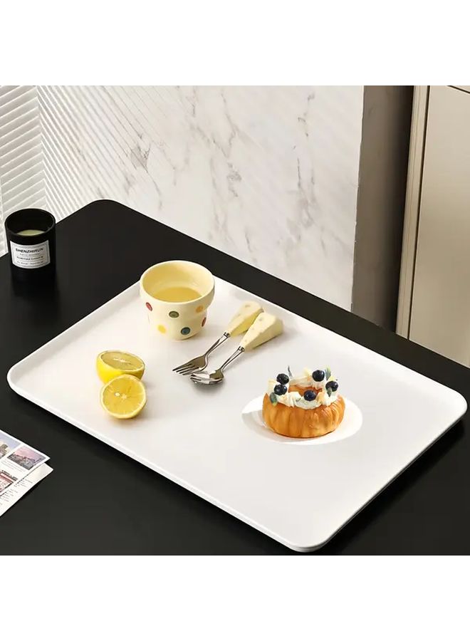 White Thickened Plastic Plate For Dining Salad Bread Pasta Main Course Party Outdoor - Image 4