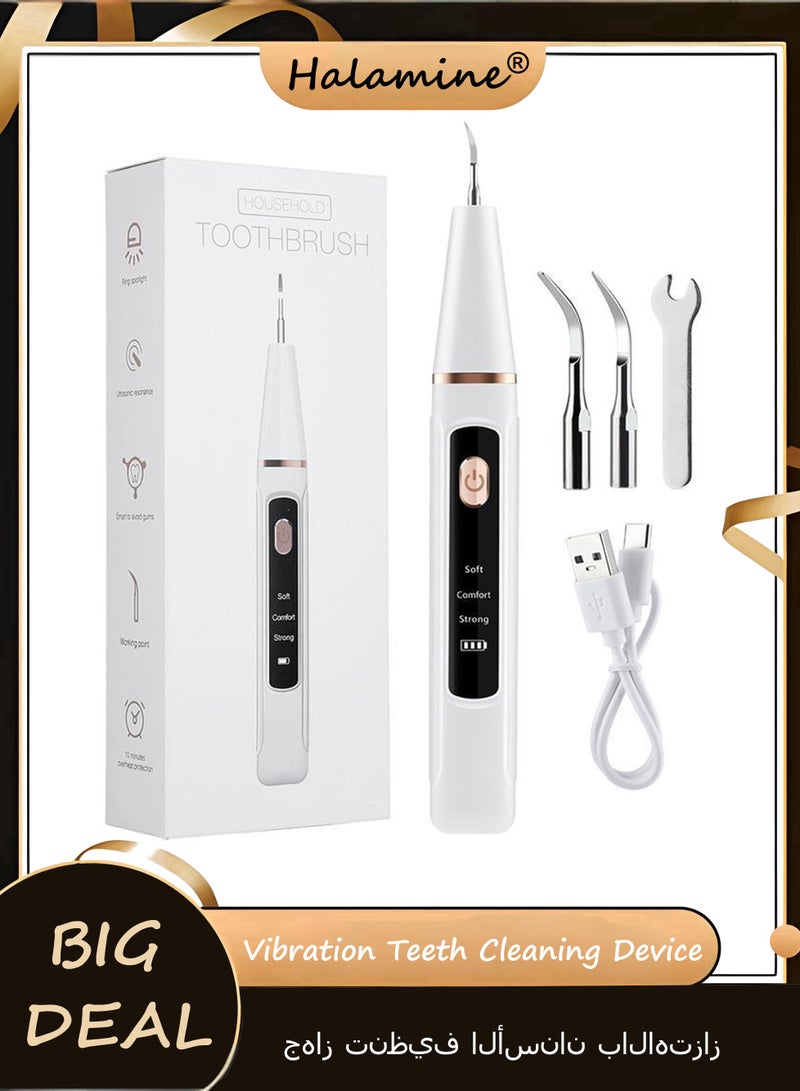Vibration Teeth Cleaning Device, Oral Care Tool, 3 Adjustable Settings, for Home & Travel Use - Image 1