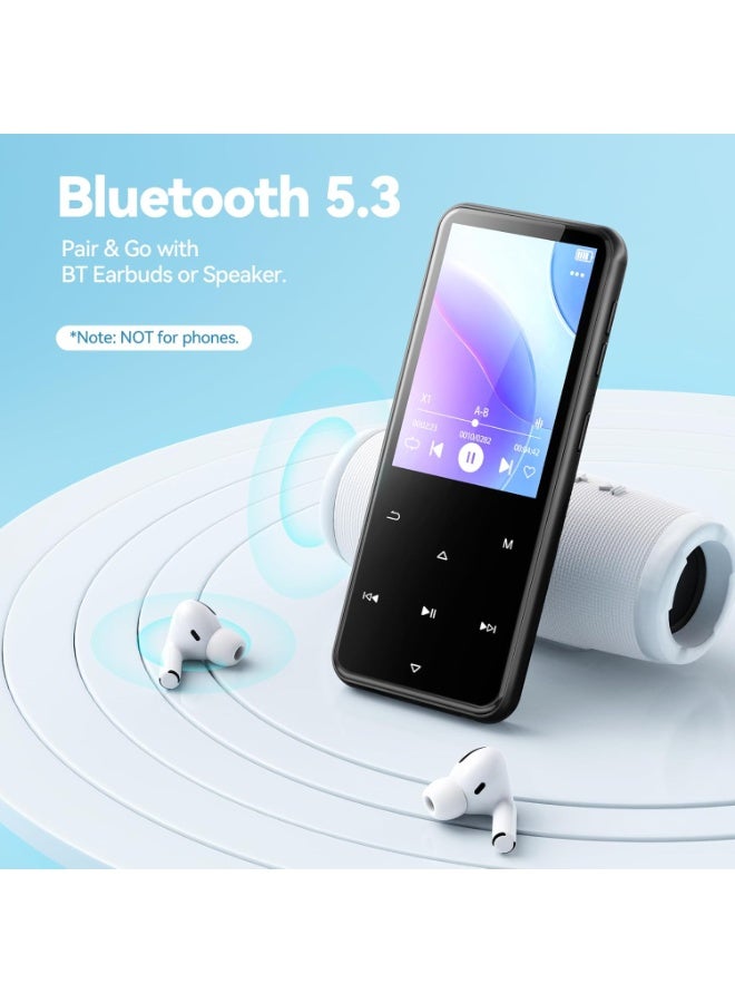 AGPTEK 64GB MP3 Player with Bluetooth, M3 2.4 inch Music Player with Speaker and FM Radio, Touch Buttons, Supports Up to 128GB - Image 3